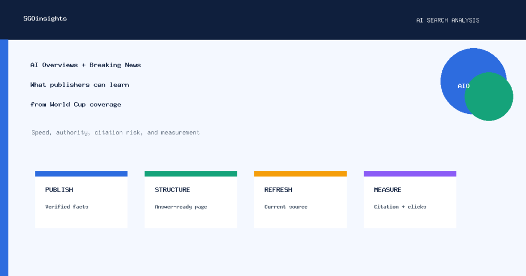 AI Overviews and breaking news publisher workflow for World Cup coverage