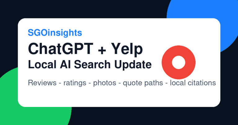 ChatGPT Yelp local AI search update for reviews ratings photos and citations
